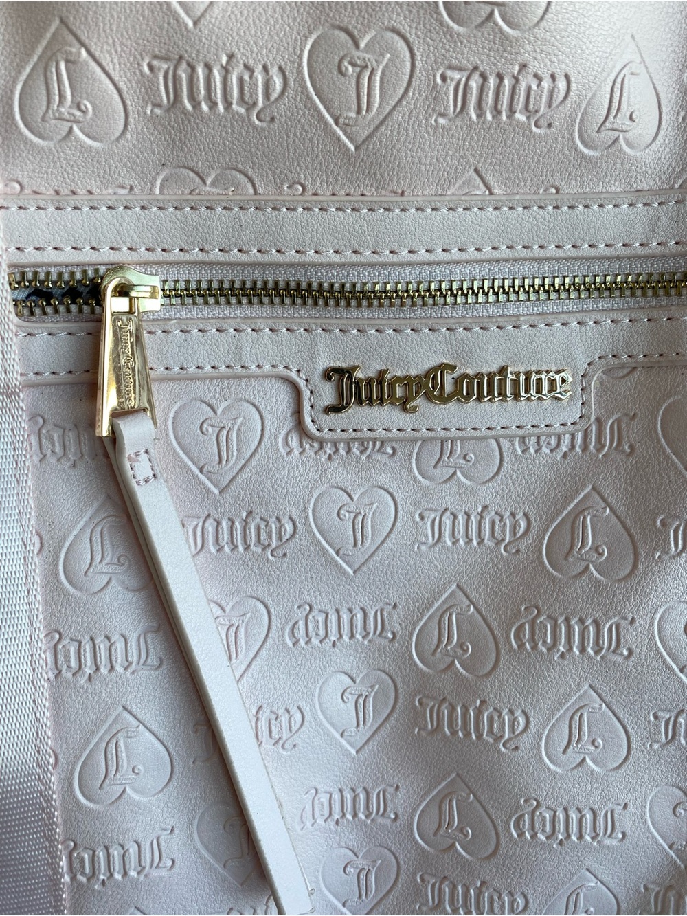 Juicy Couture Pink Rosie Weekender Duffle Travel Bag Embossed Hearts